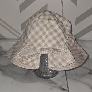 J. Crew Women's Plaid Bucket Hat - Cream and Tan New With Tags